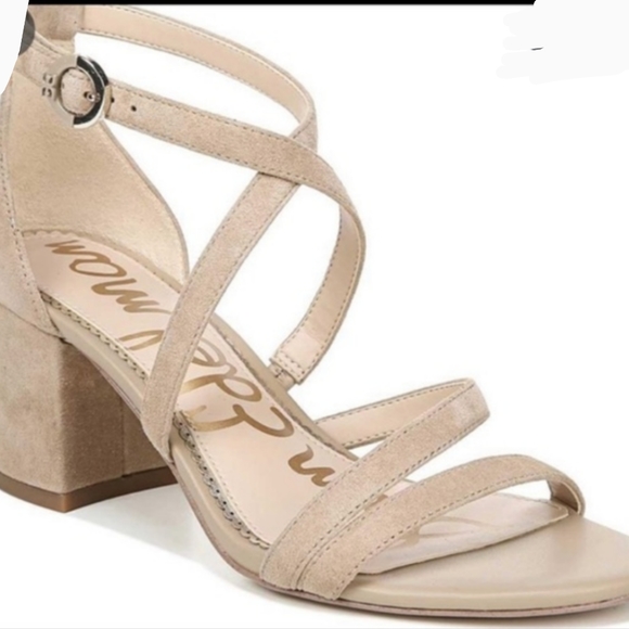 NWOT Sam Edelman Leather Suede Heeled Sandals - Picture 2 of 5
